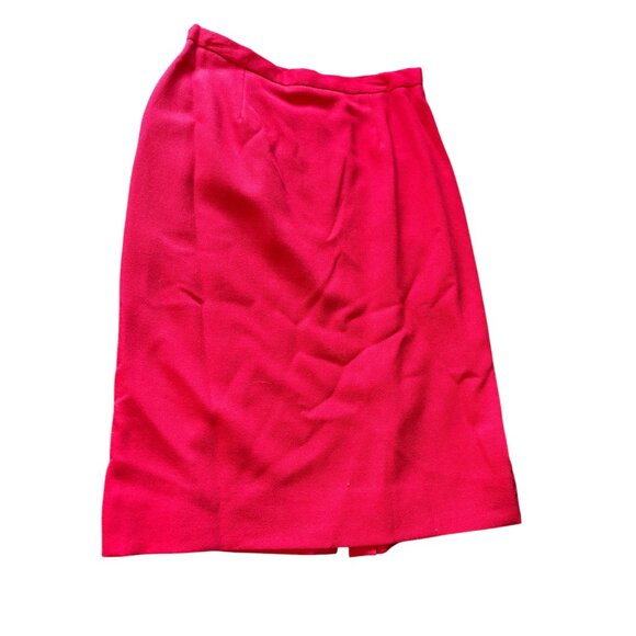 BICCI Florine Wachter VNTG Black Red Skirt/Blazer/Scarf Suit Gold Accents Sz 8 - Picture 14 of 16